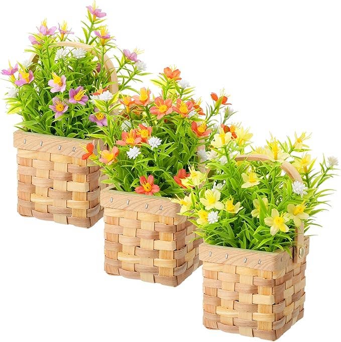 Artificial Spring Flower Basket – Gypsophila Hedyotis