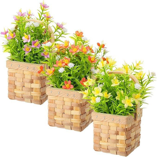 Artificial Spring Flower Basket – Gypsophila Hedyotis