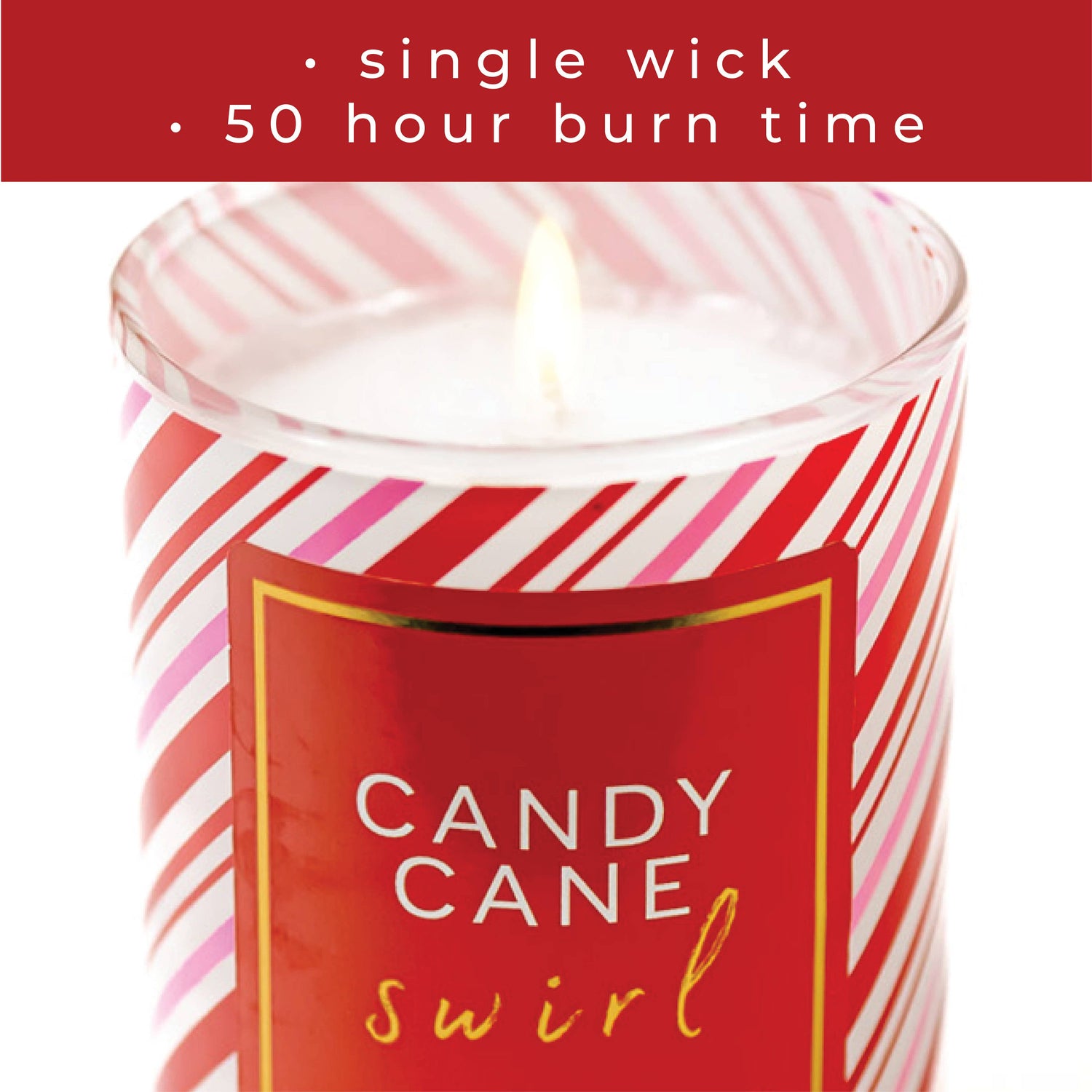 Seasonal Candle (10oz.) - Candy Cane Swirl