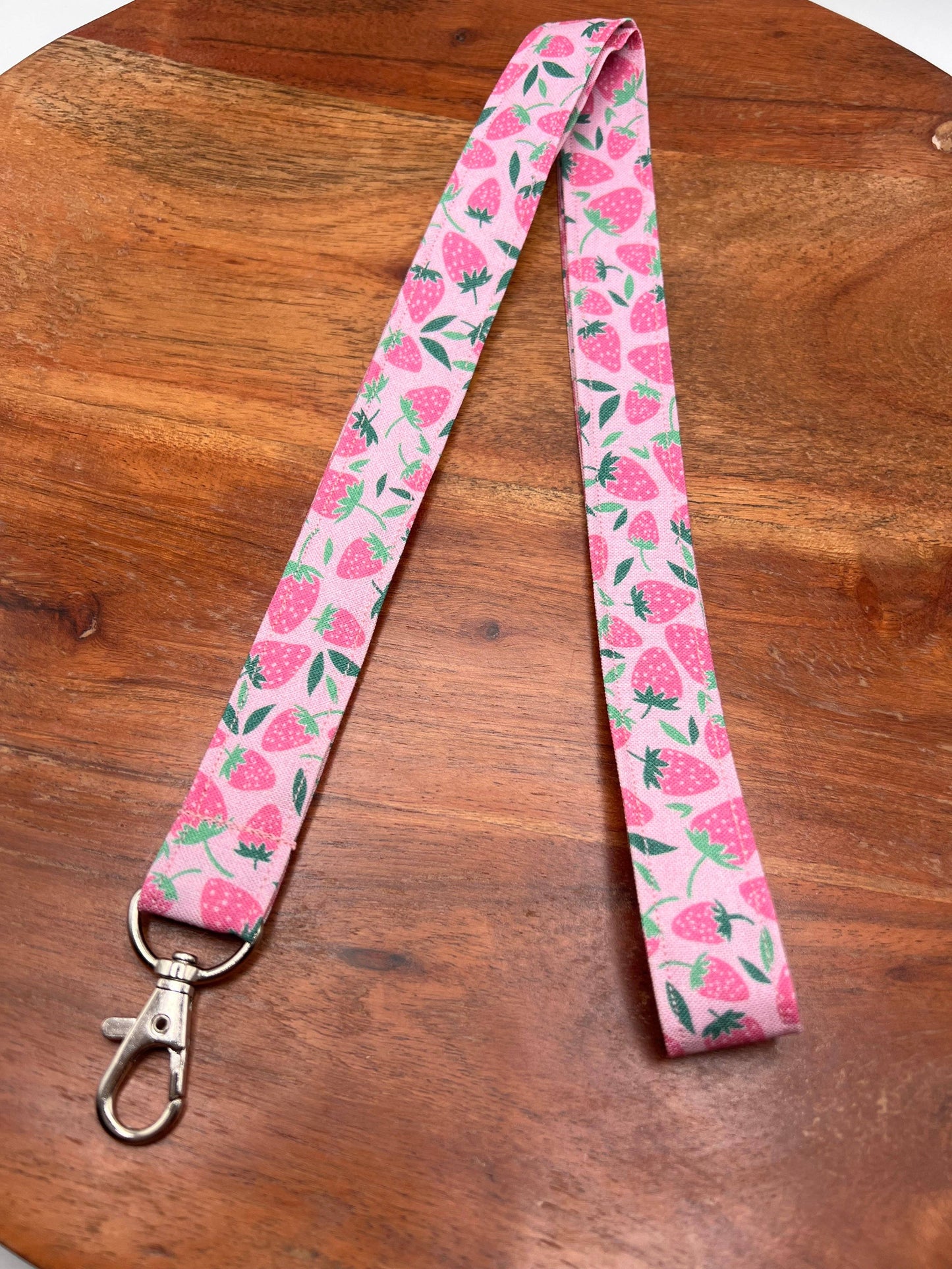 Pink Strawberry Lanyard