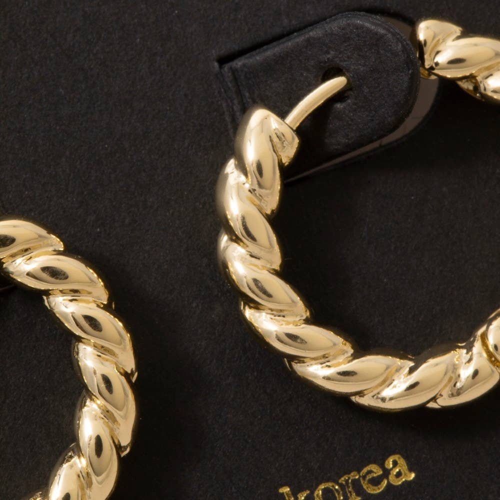Twisted Rope Mini Huggie Hoop Earrings
