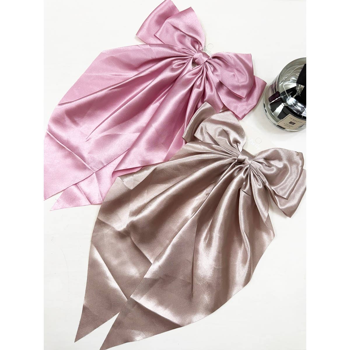 Solid Long Tail Satin Hair Bow Clip