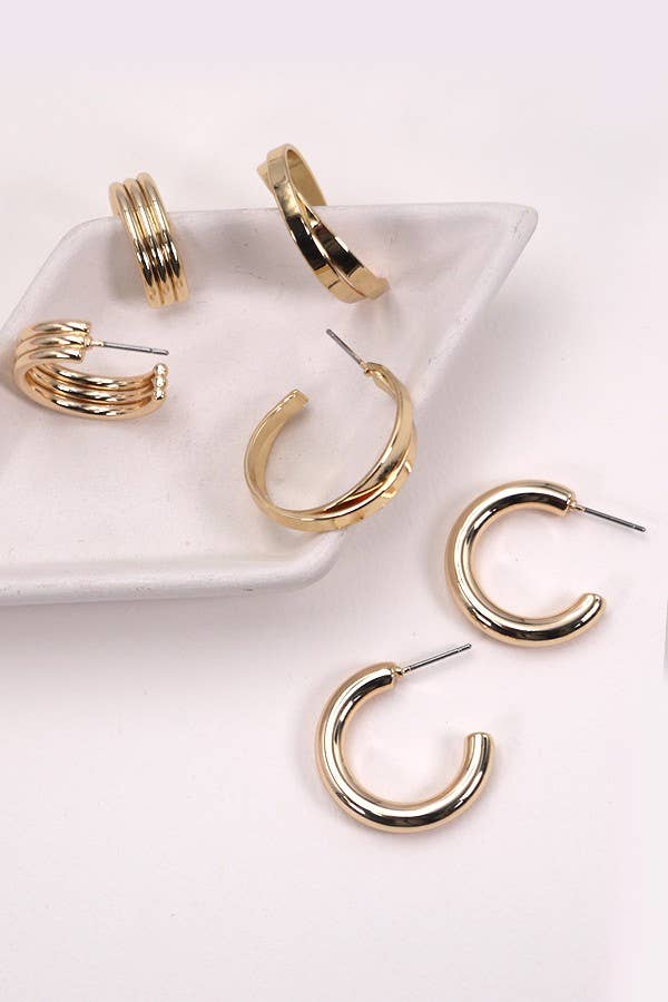 MULTI CLASSIC HOOP TRIO EARRINGS | 31E03865