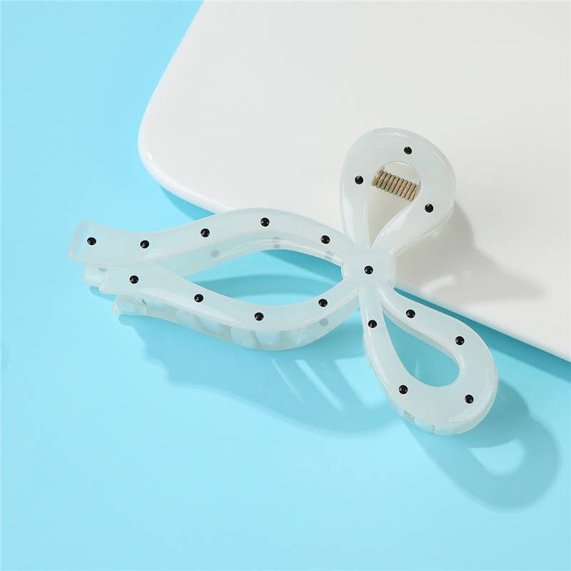 Polka Dot Bow Hair Claw Clips | 40H1094