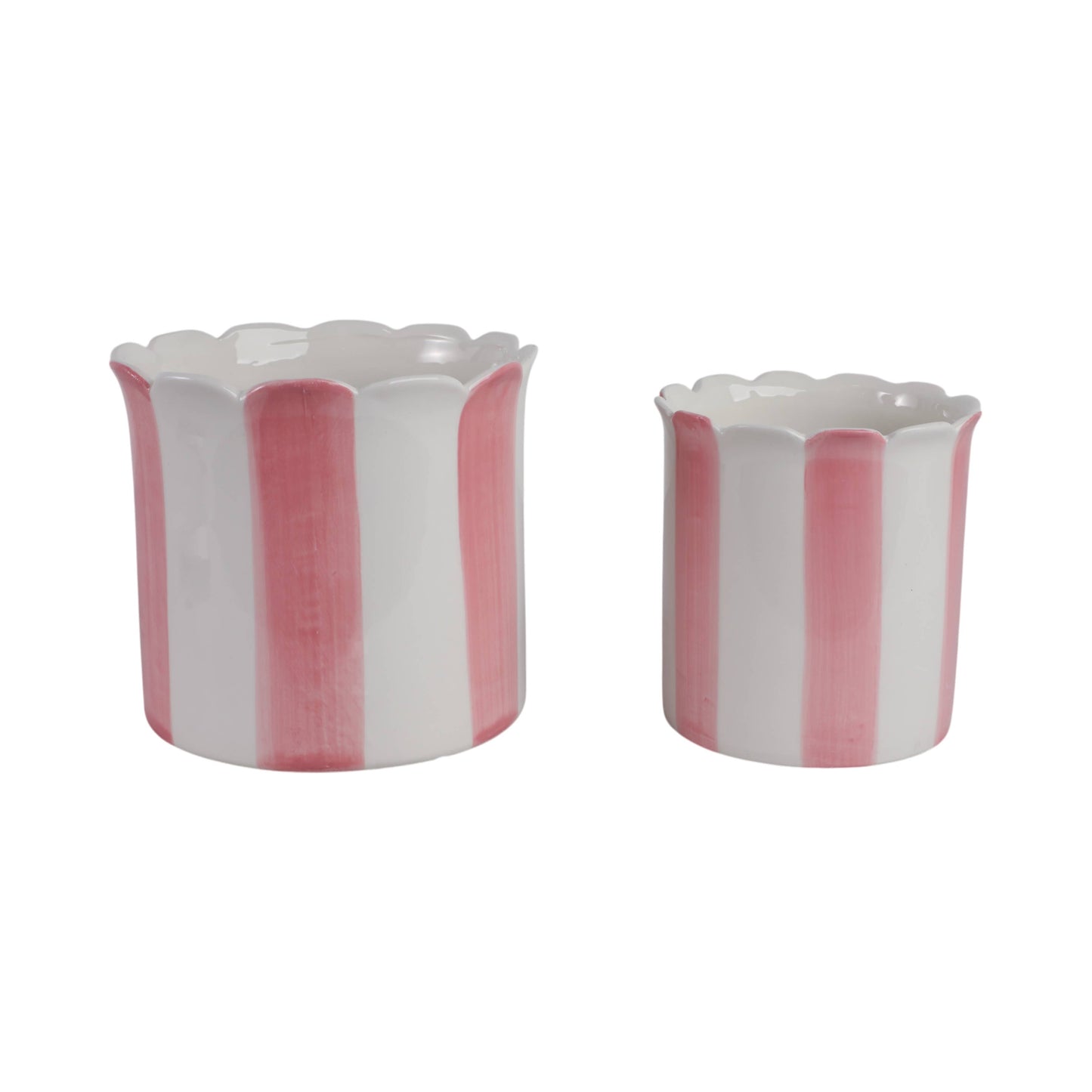 Pink Ceramic Striped Scallop, 6/8 in.