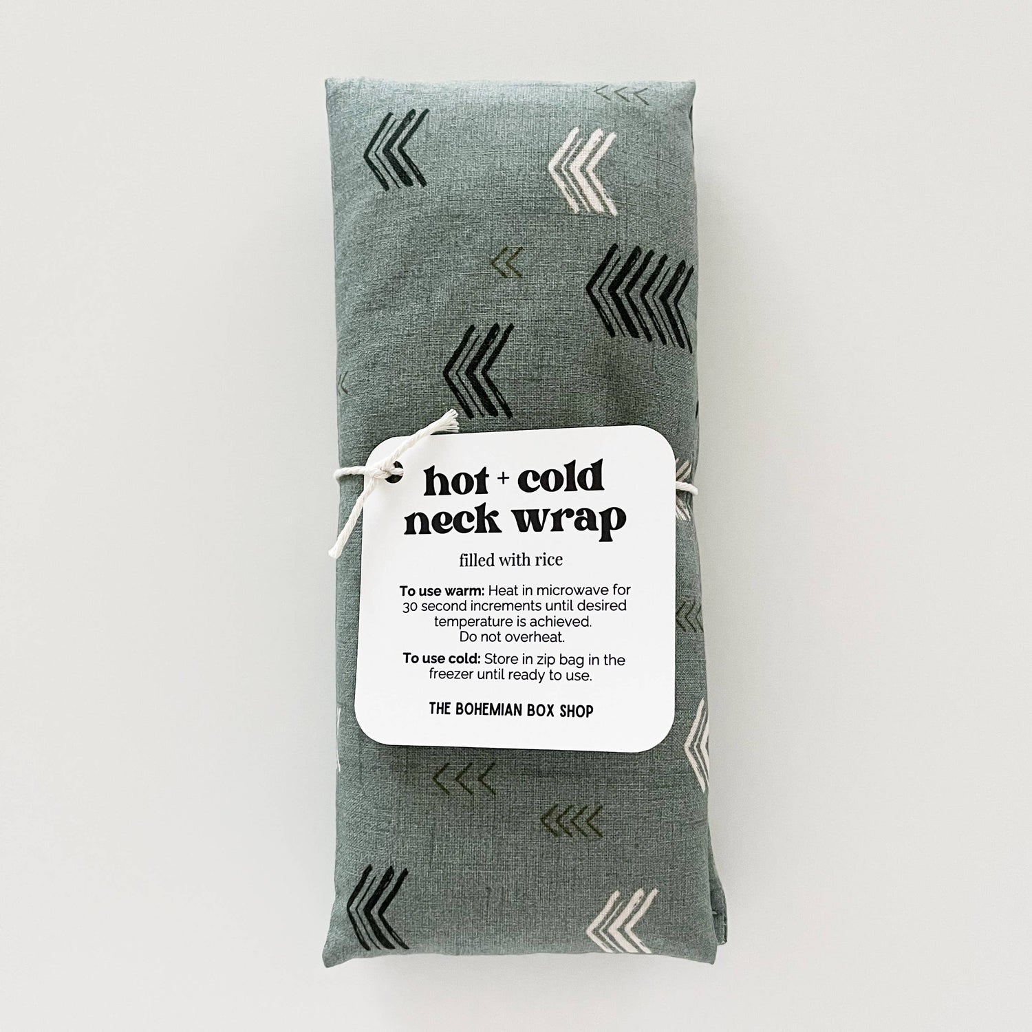 Hot & Cold Therapy Neck Wrap - Green Textured Chevron 