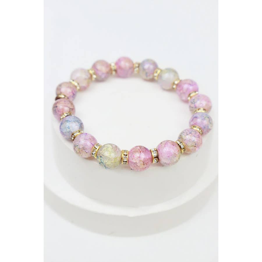Soft Tone Beaded Stretch Glass Bracelets