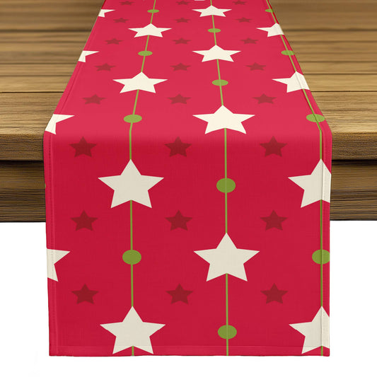 Christmas Stars Red Table Runner