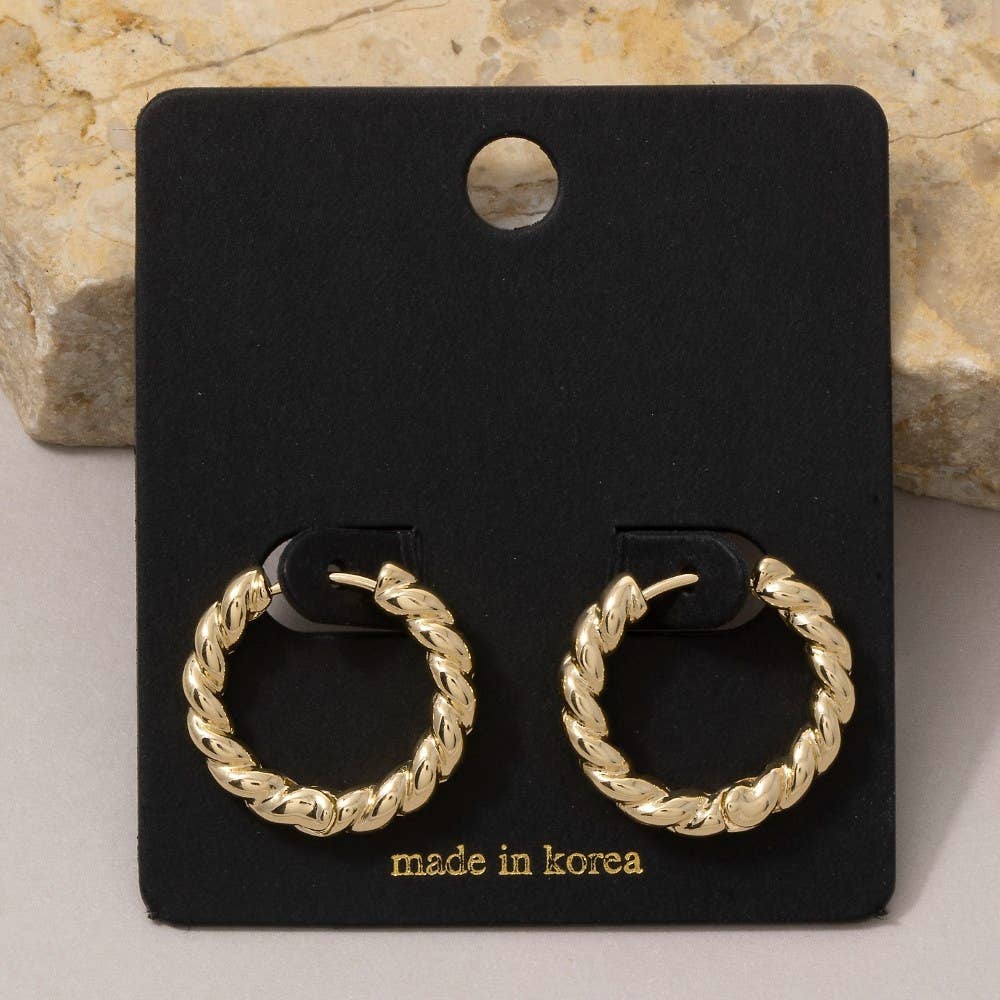 Twisted Rope Mini Huggie Hoop Earrings