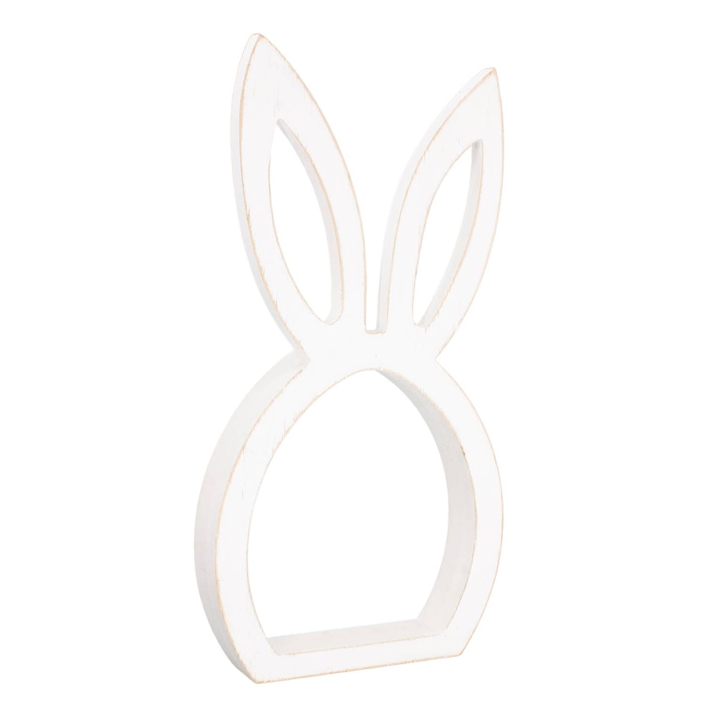 Small White Wood Bunny Head Cutout