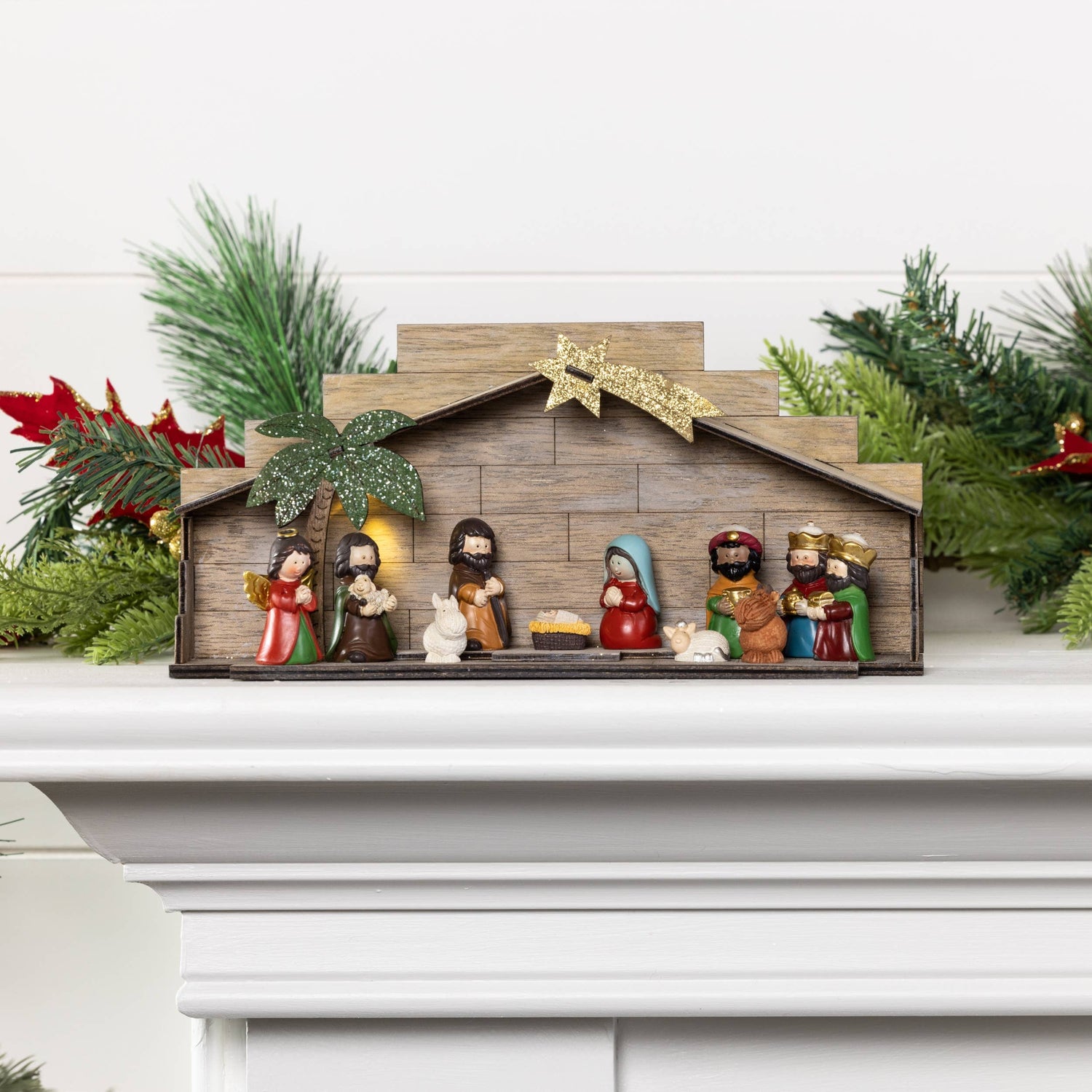 10.25" Light Up Children Nativity Figurines Set 12