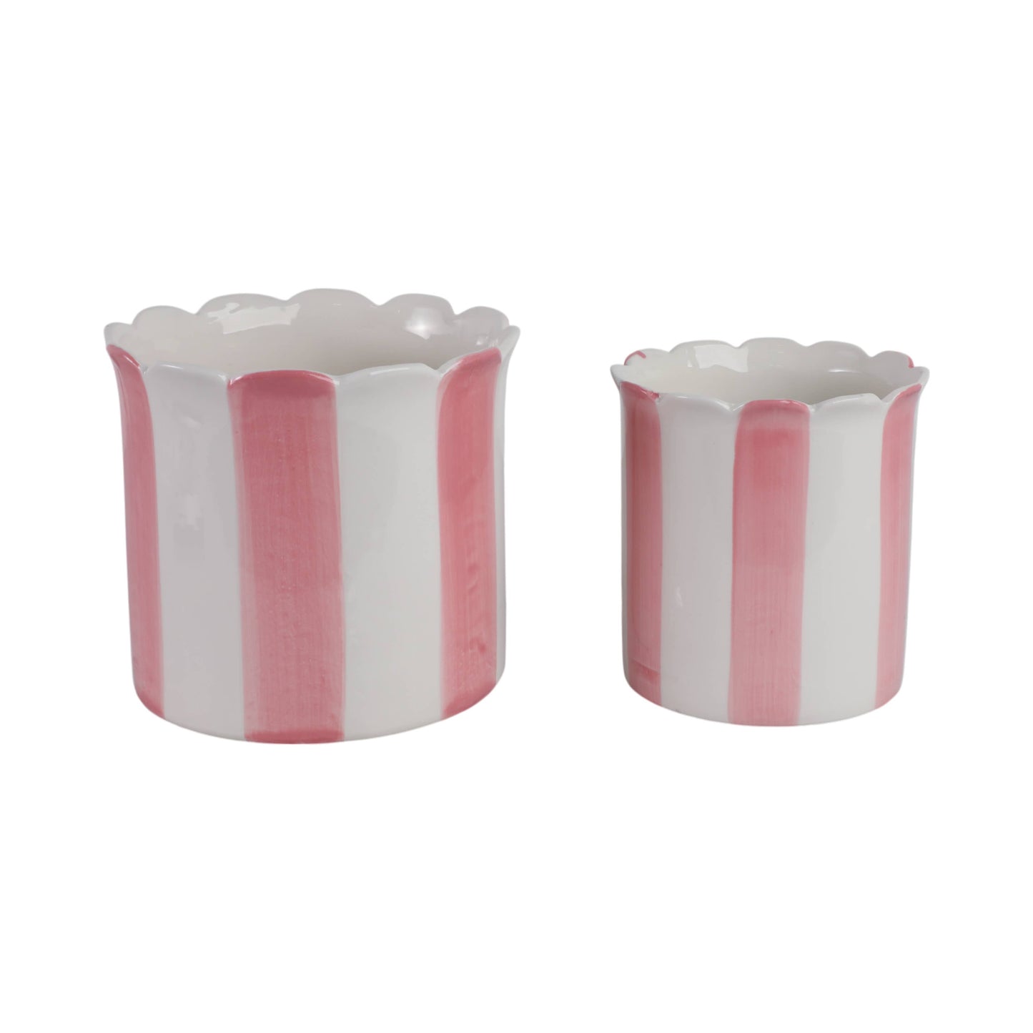 Pink Ceramic Striped Scallop, 6/8 in.