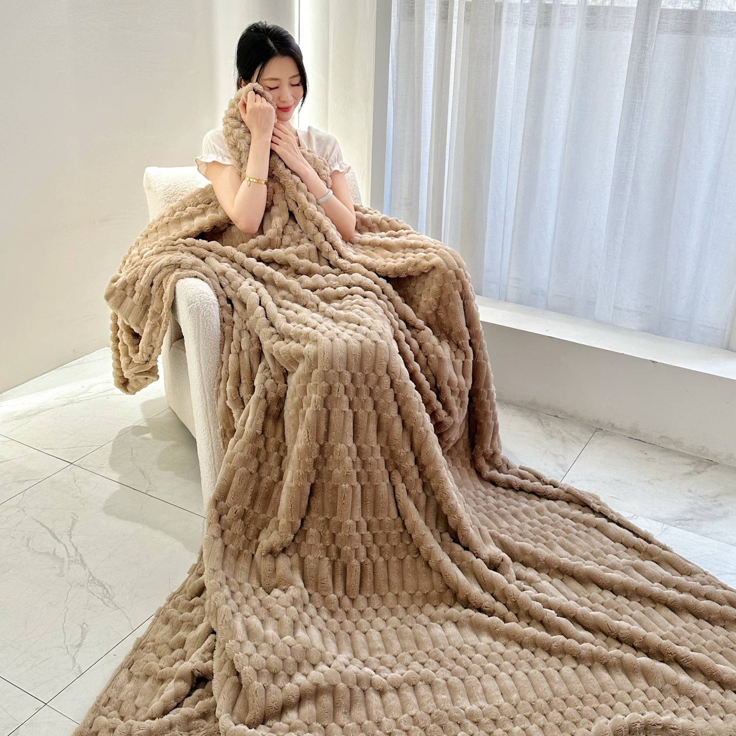 Turtle Fleece Throw – Bubble-Texture Ultra Plush Blanket for Cozy Comfort