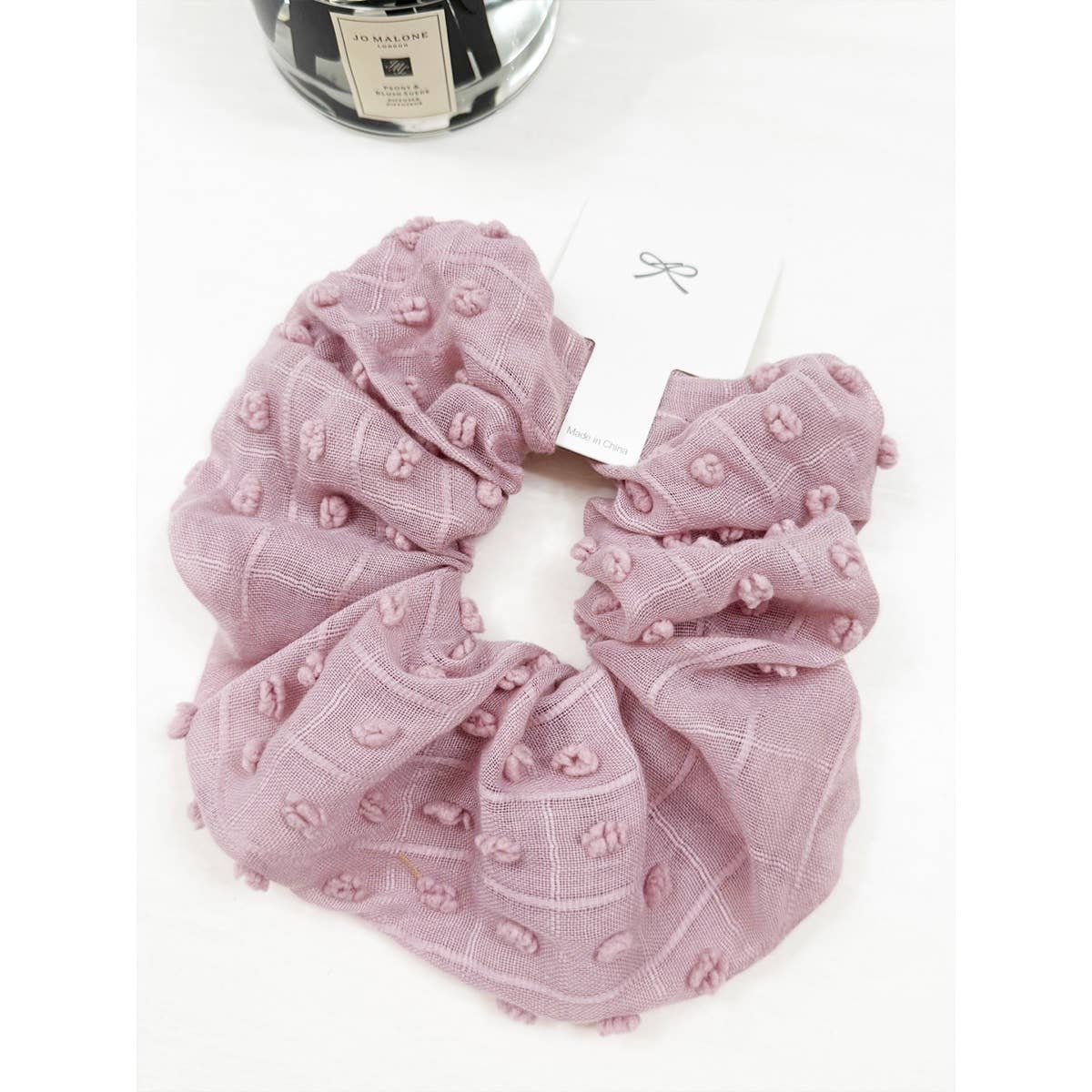 Pompom Textured  Soft Tone Jumbo Scunchie