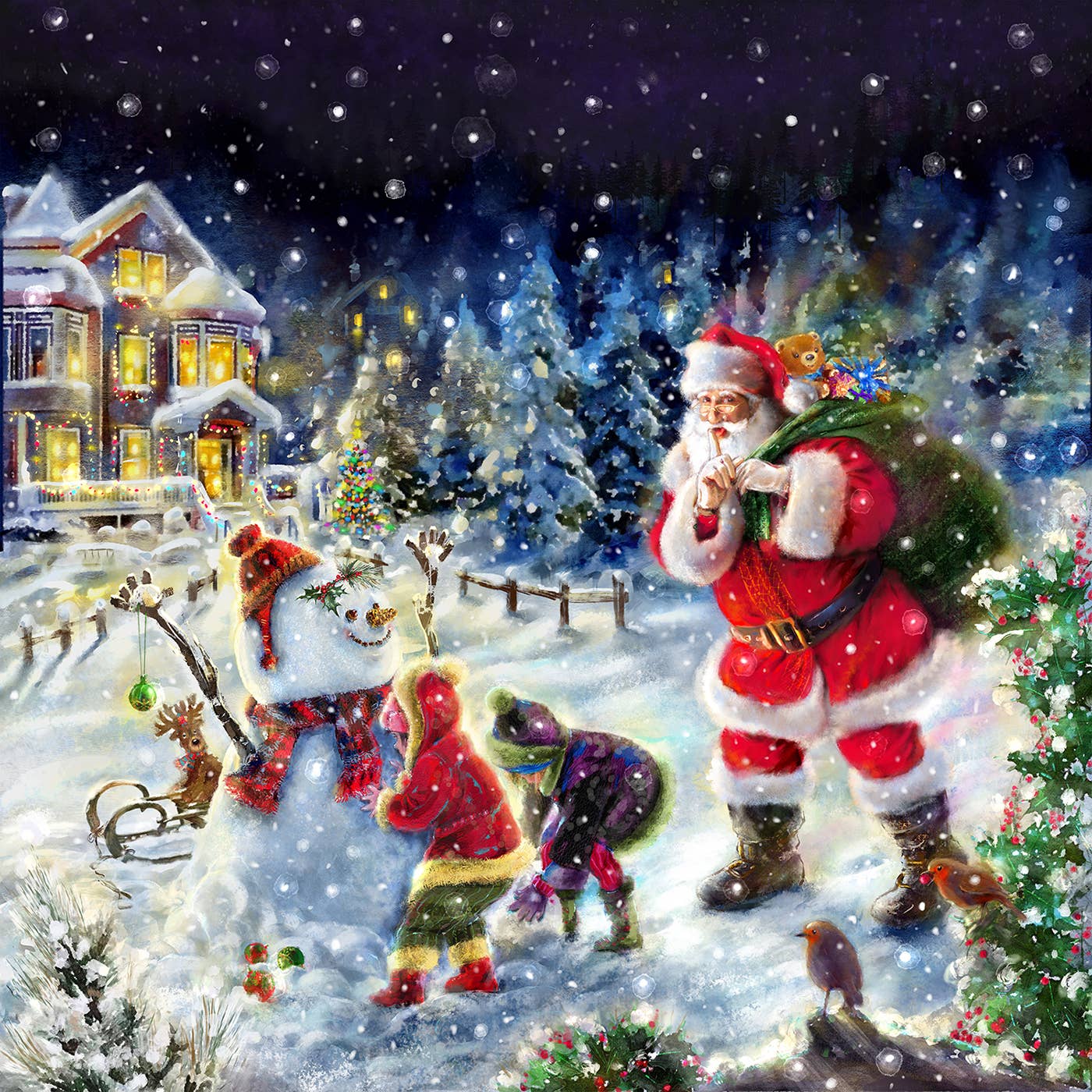 0776 Santa and His Woodland Friends 500 pc Puzzle