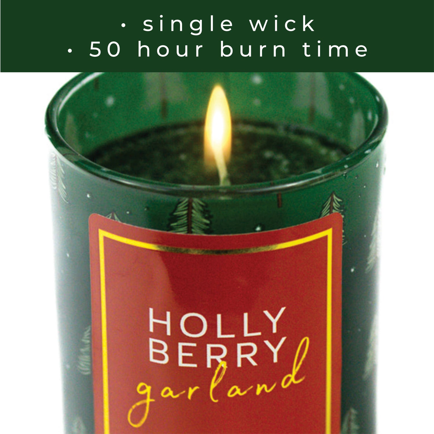 Seasonal Candle (10oz.) - Holly Berry Garland