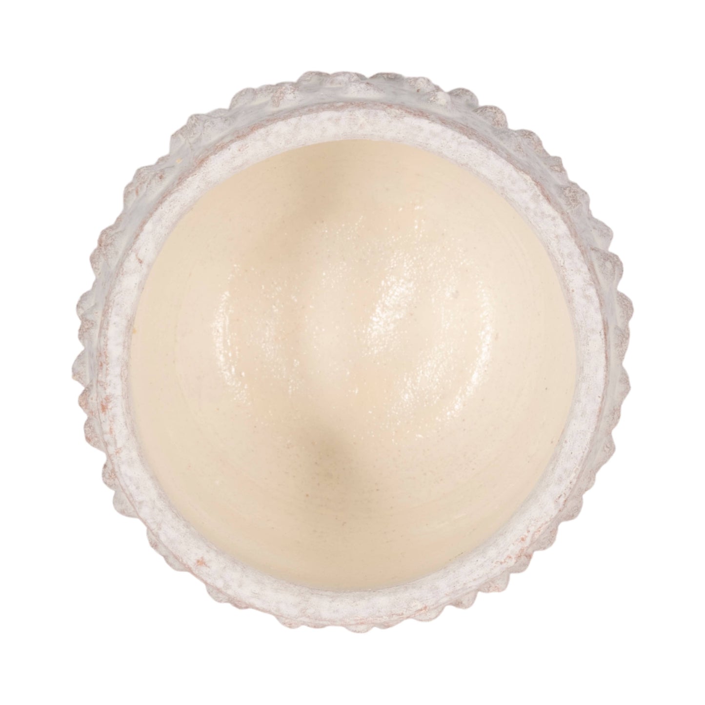 Planter - White Terracotta Round Bubble Rough Finish, 6 in.