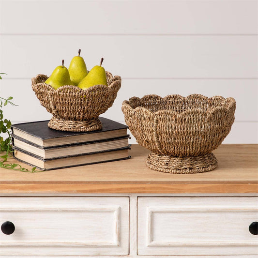 Scalloped Edge Seagrass Bowls