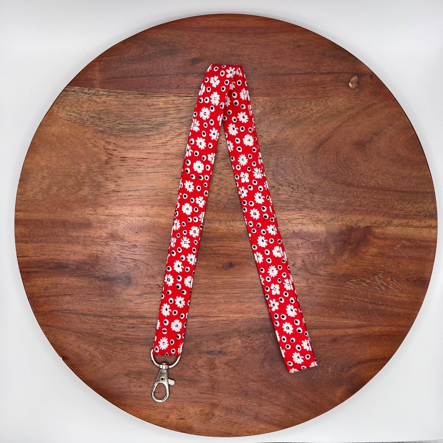 Red Vintage Floral Lanyard