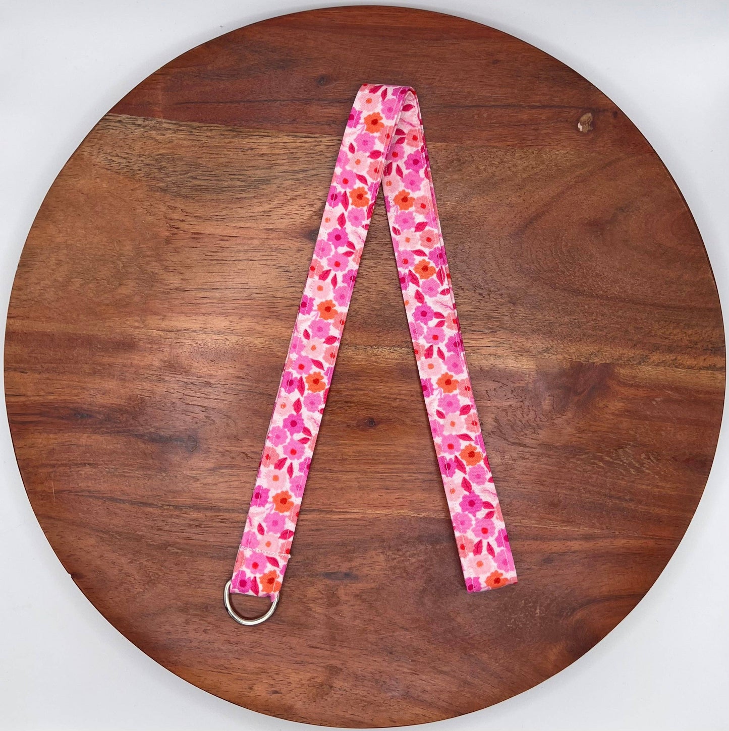 Pink and Orange Floral Lanyard