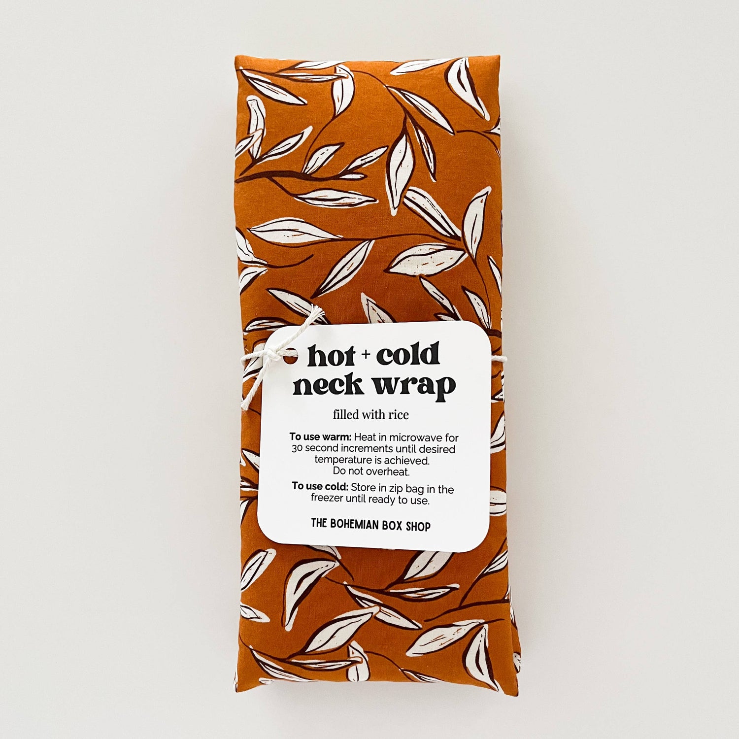 Hot & Cold Therapy Neck Wrap - Copper & White Leaves