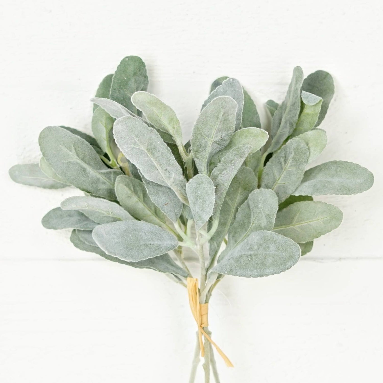 ISB79303- 14in Flocked Lamb Ear Leaves Bush