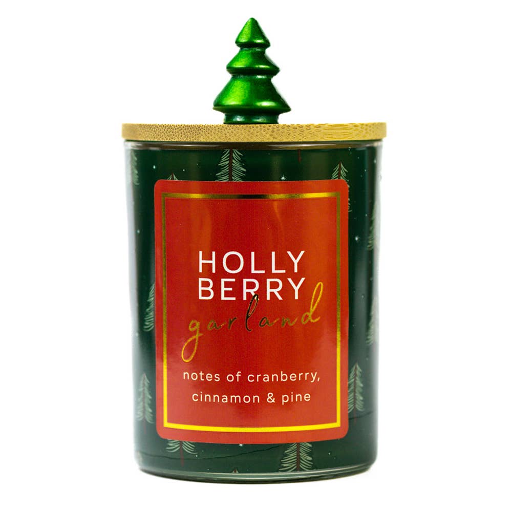 Seasonal Candle (10oz.) - Holly Berry Garland