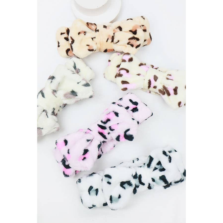 Leopard Print Beauty Spa Bow Headband