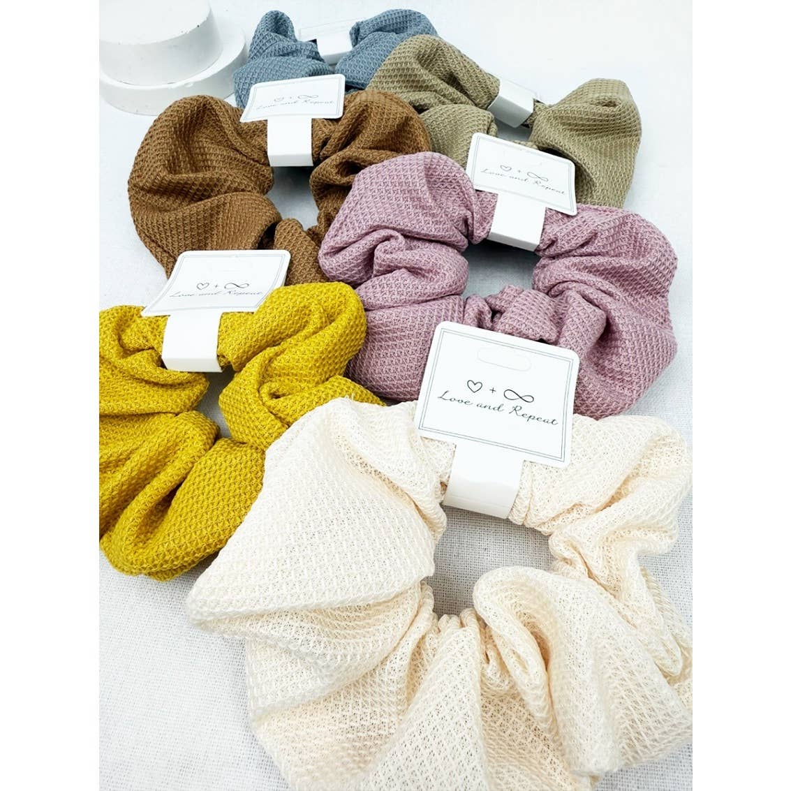 Waffle Textured Soft Scrunchies