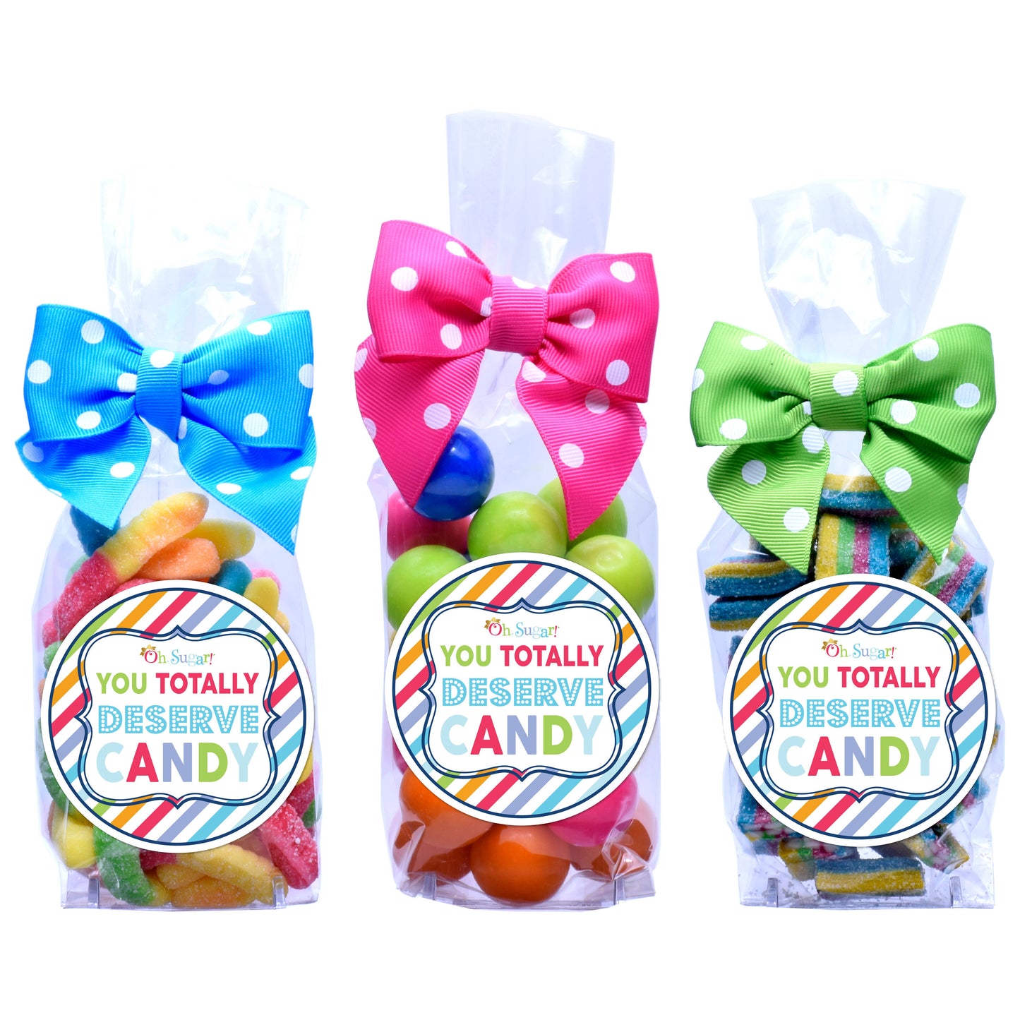Candy Bags - You Totally Deserve Candy - Large - 12 Bags