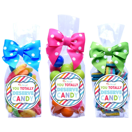 Candy Bags - You Totally Deserve Candy - Large - 12 Bags