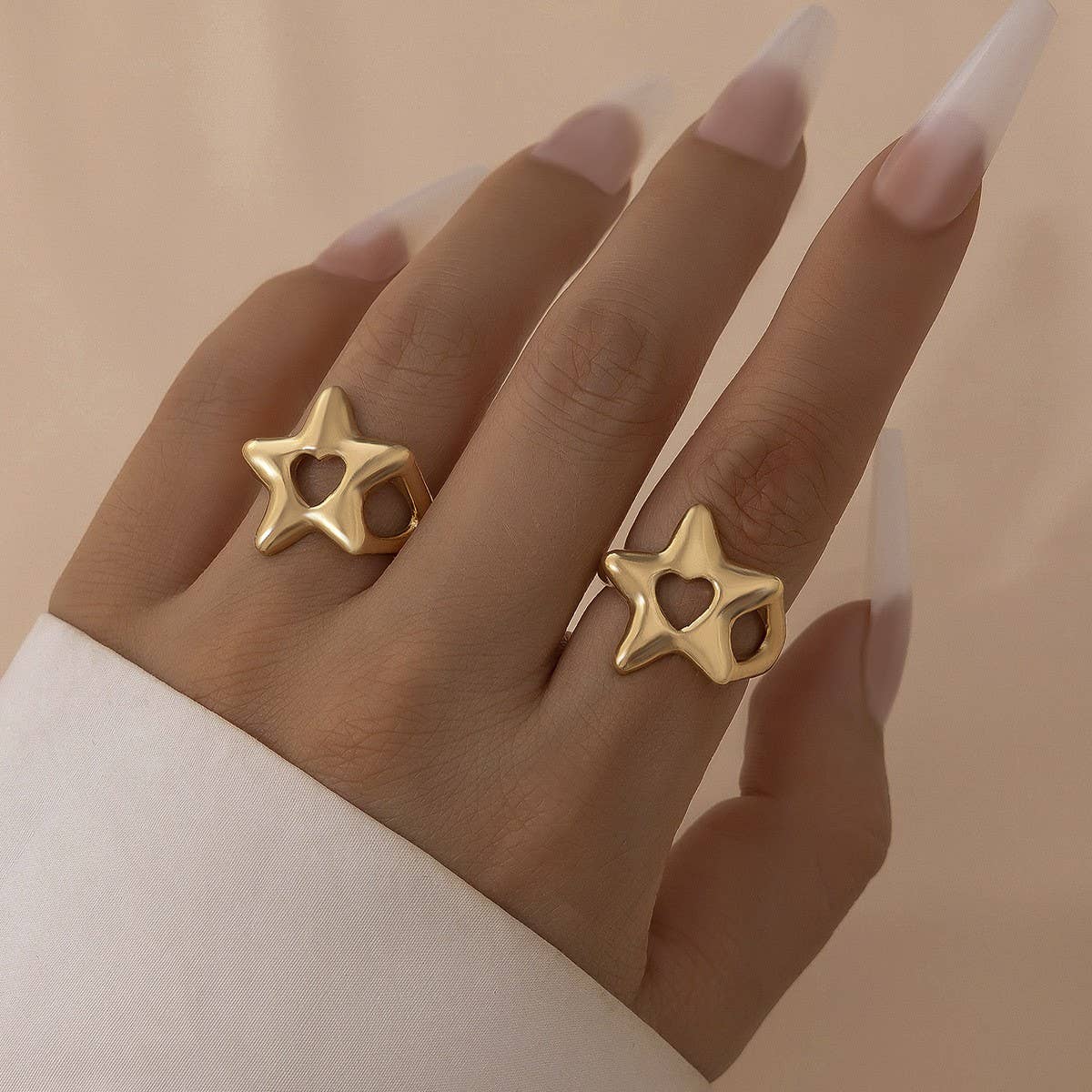NEW FASHION FIVE-POINTED STAR OPEN ALLOY RING_CWMM3238