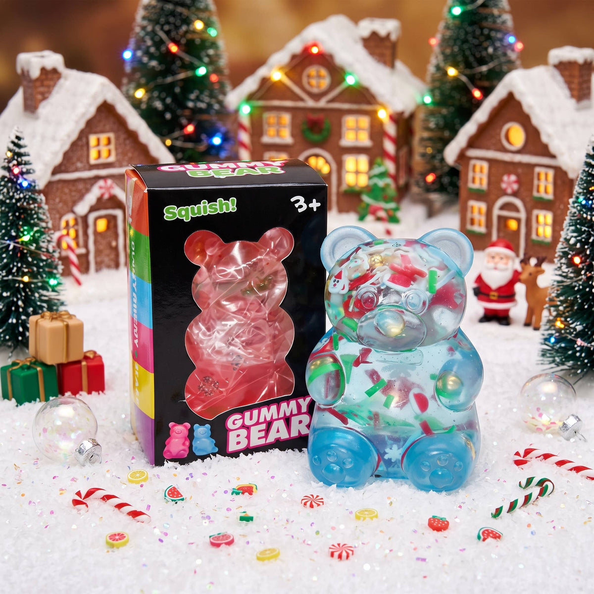 Christmas Gummy Bear Maltose Squishy Sensory Fidget Toy