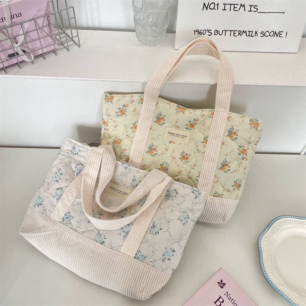 Floral Canvas Tote Bag