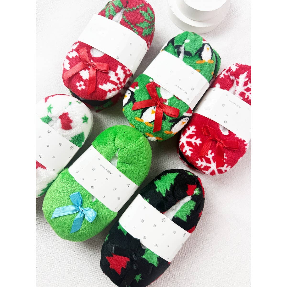 Kids Christmas Theme Fuzzy Slippers