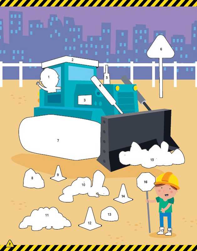 Trucks & Diggers: Sticker Art & Coloring by