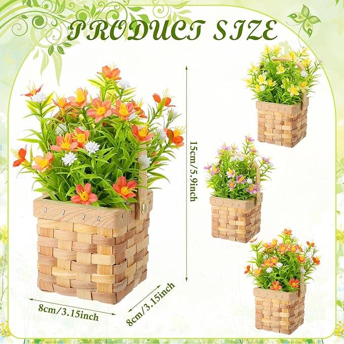 Artificial Spring Flower Basket – Gypsophila Hedyotis