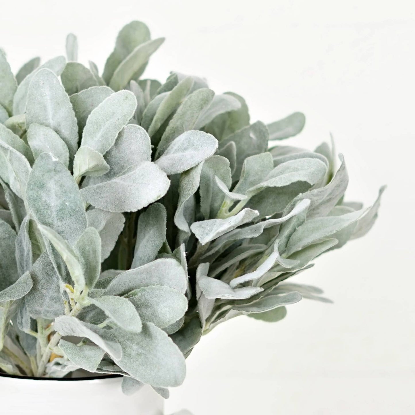 ISB79303- 14in Flocked Lamb Ear Leaves Bush