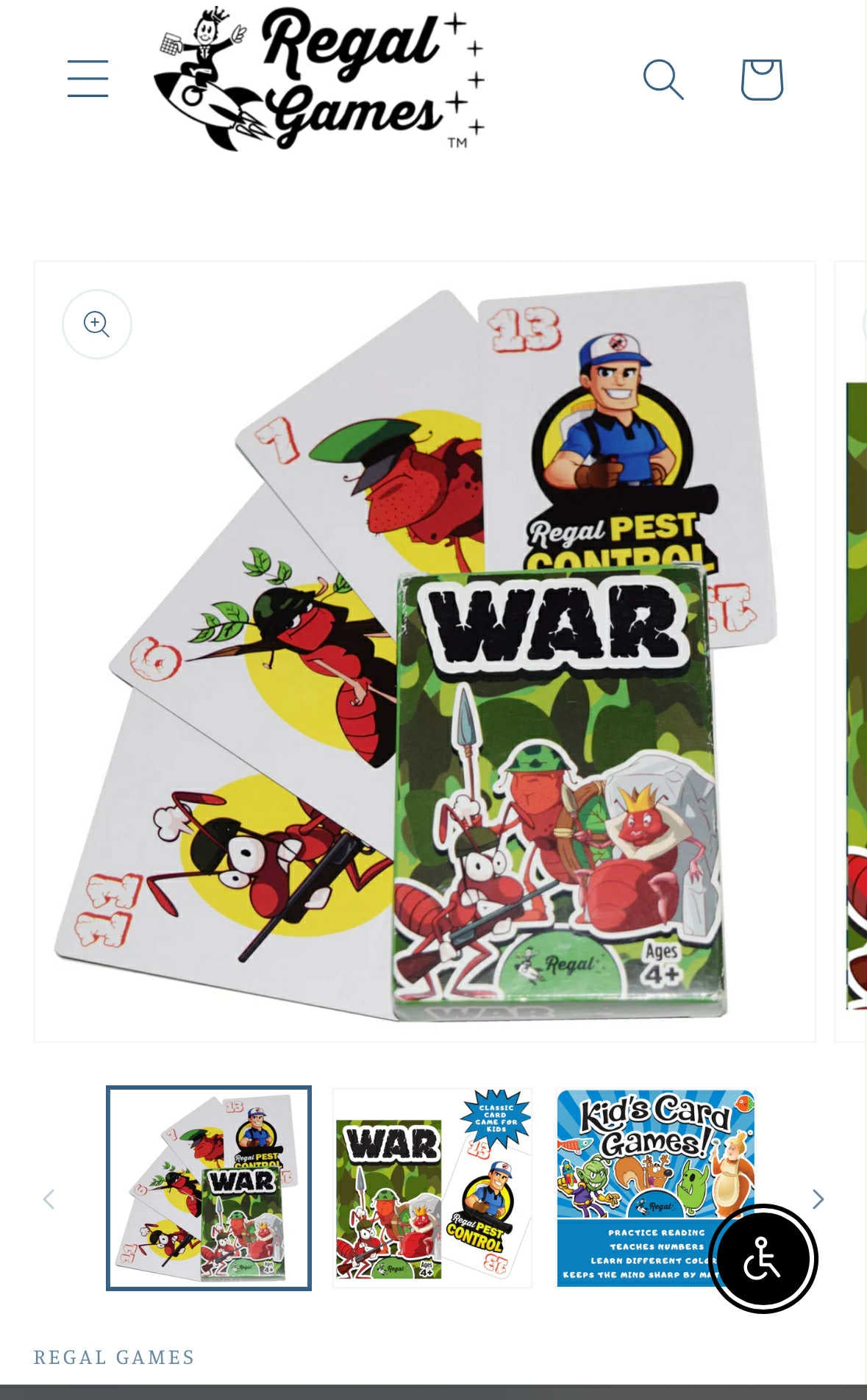 Regal War Kids Card Game