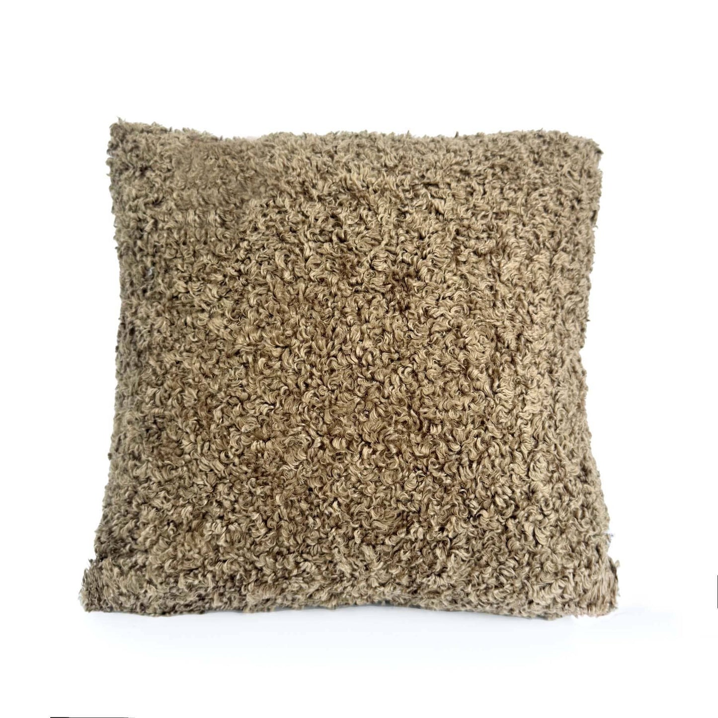 Texlina Holiday Decor Cozy Teddy Throw Pillow brown 18"x18"