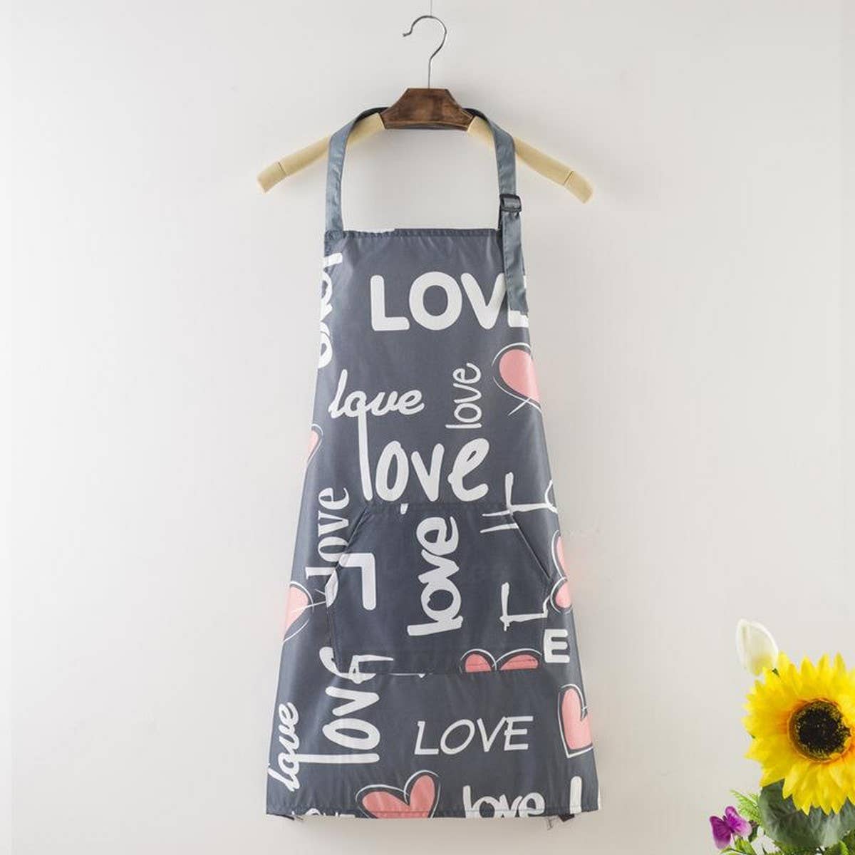 Chrysanthemum Print Waterproof Aprons with pockets_CWMM2030