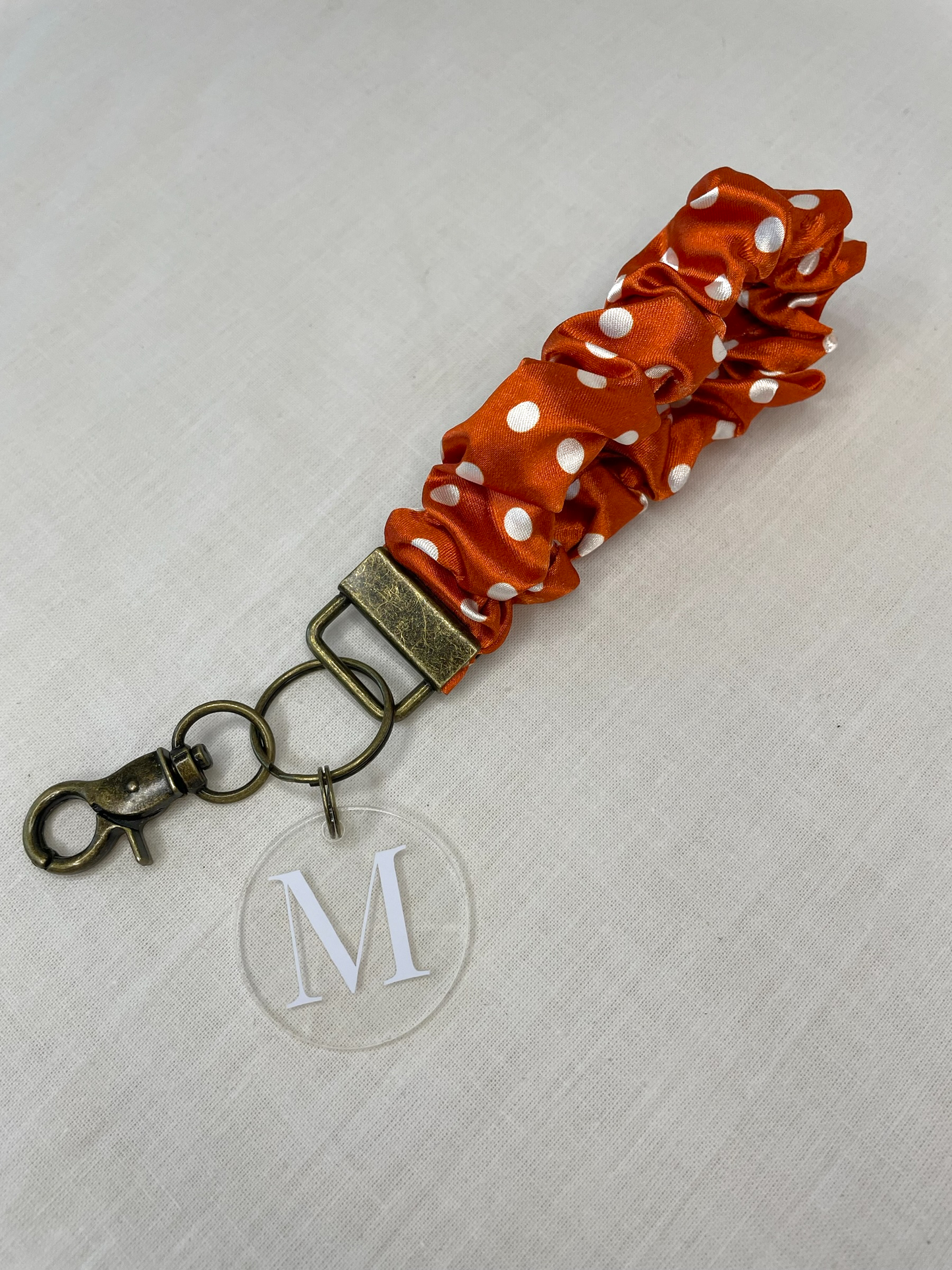 Rust Polka Dot 🧡 Scrunchie Keychain
