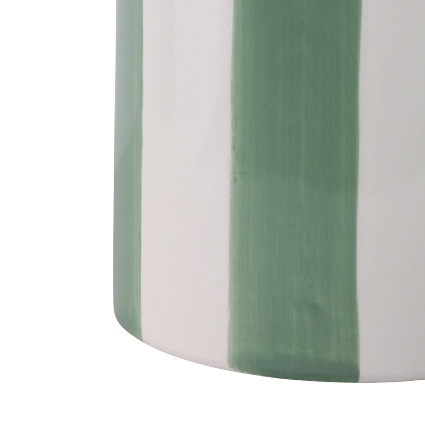 Green/White Ceramic Striped, 6/8 in.