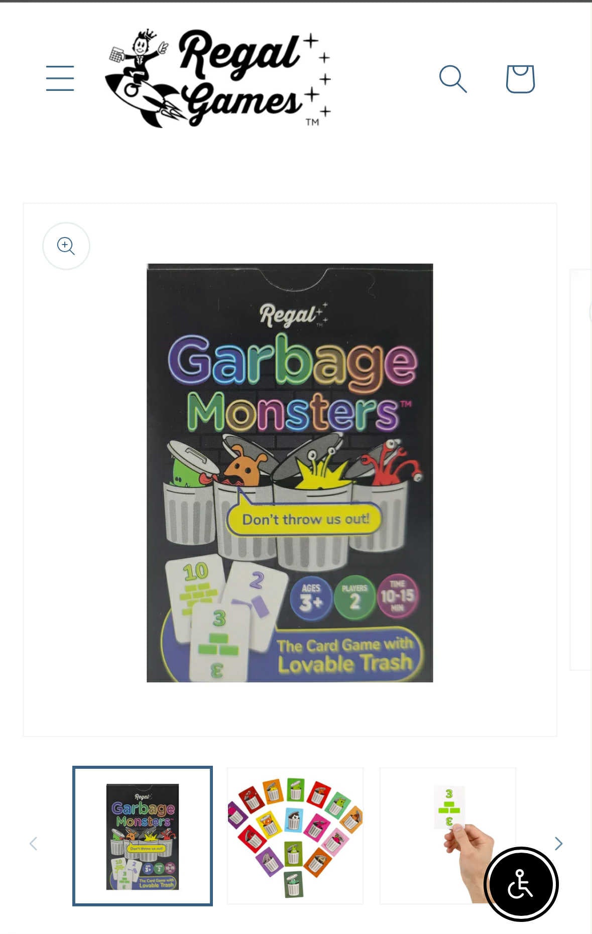 Regal Garbage Monsters Kids Card Game