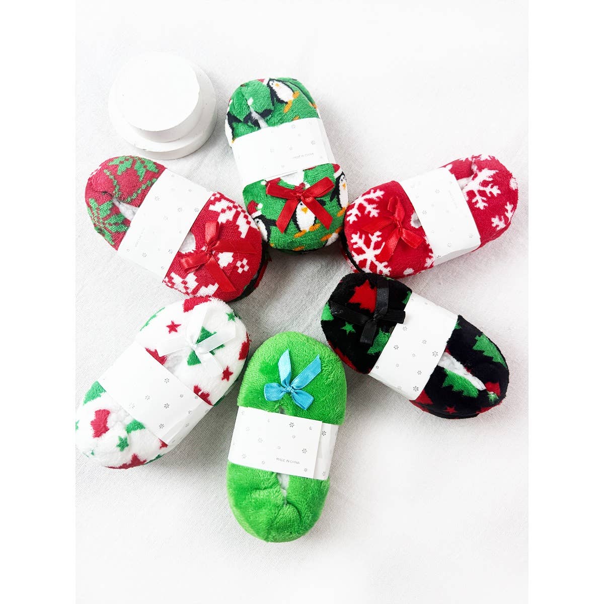 Kids Christmas Theme Fuzzy Slippers