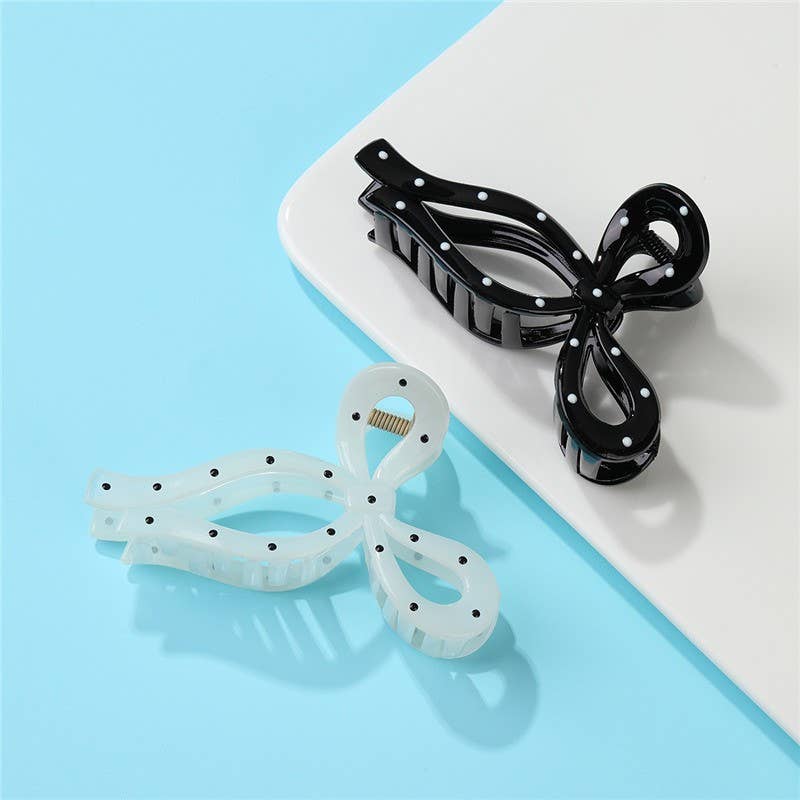 Polka Dot Bow Hair Claw Clips | 40H1094