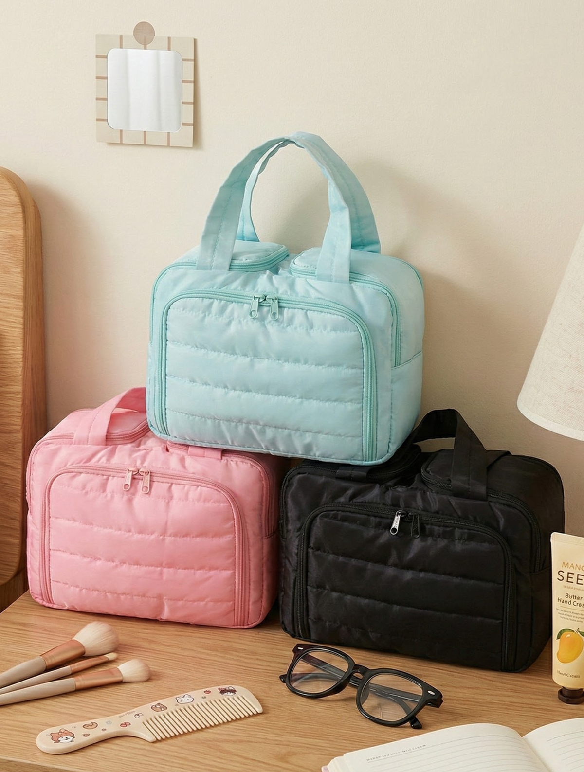 Multi-Compartment Makeup Travel Bag