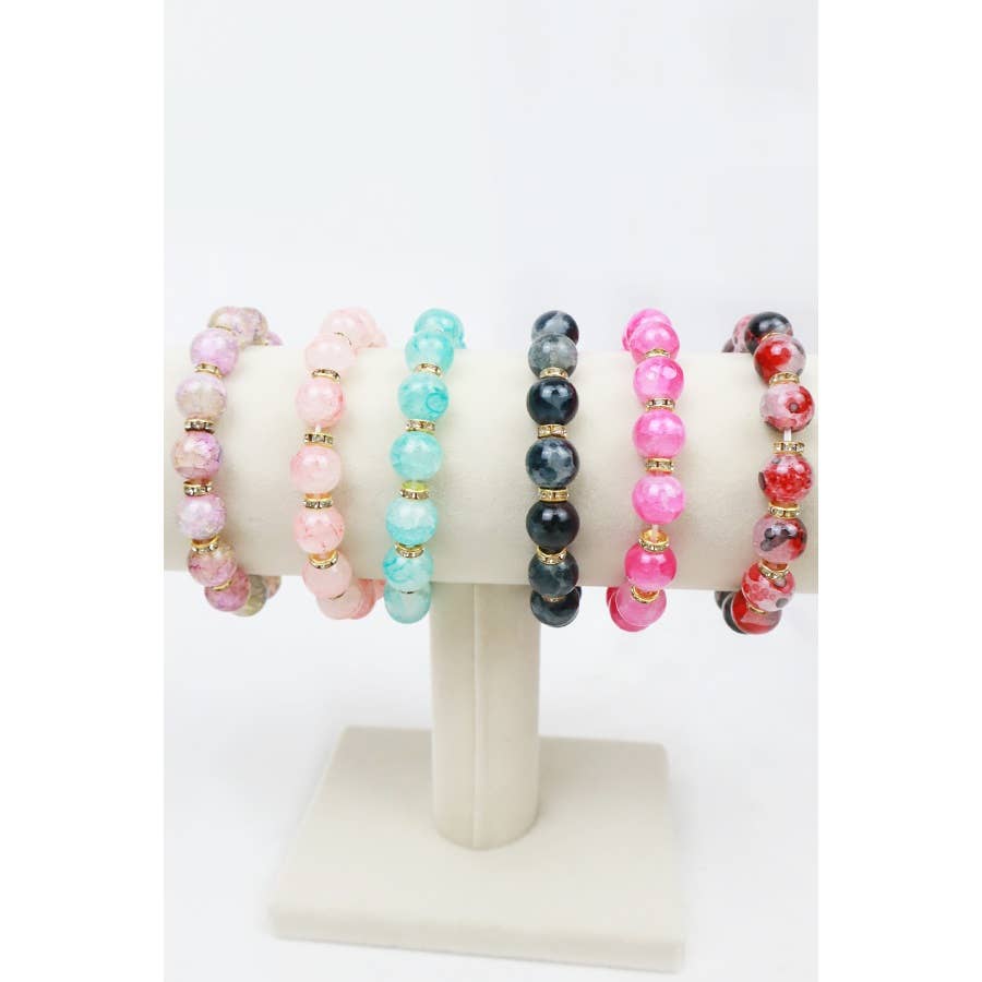 Soft Tone Beaded Stretch Glass Bracelets