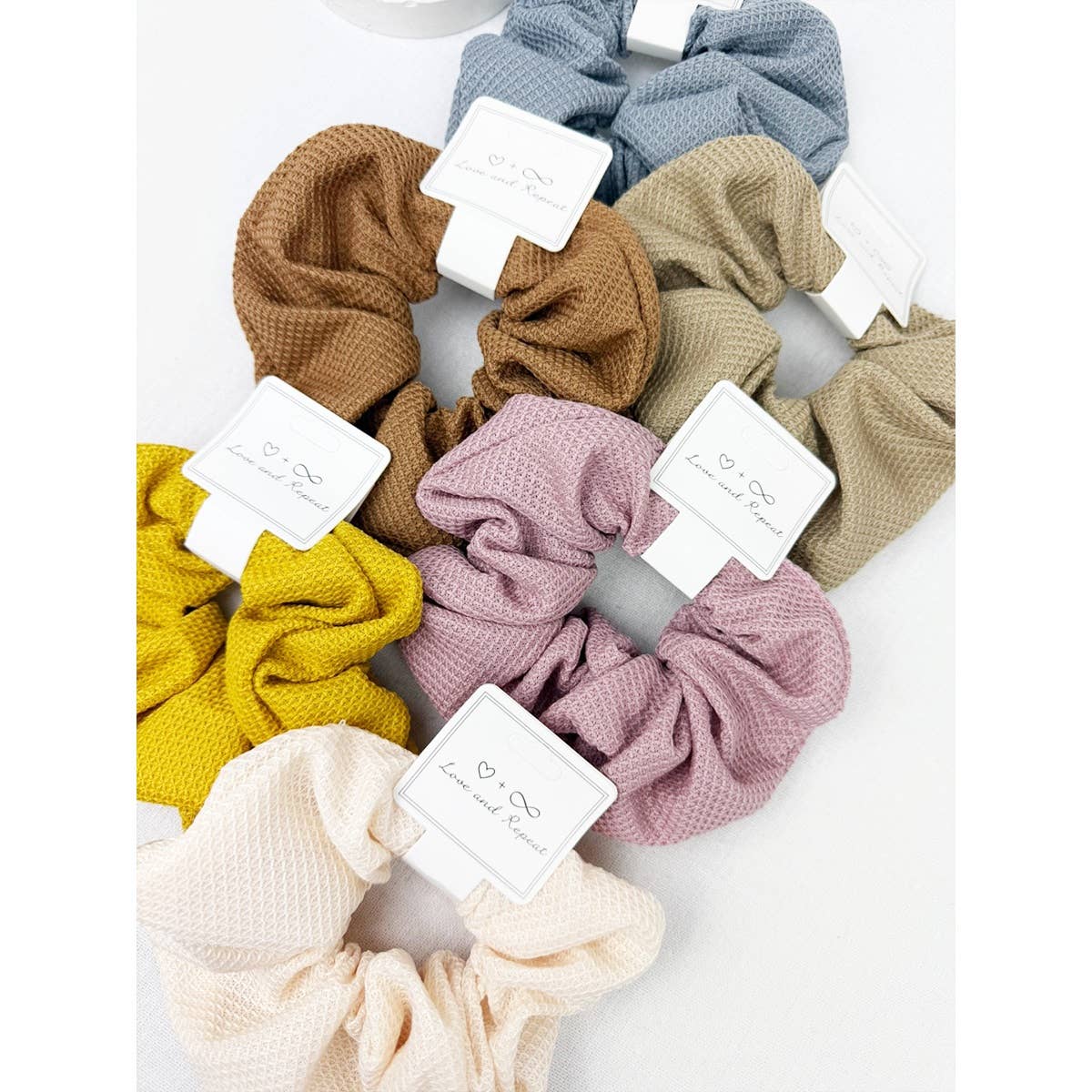 Waffle Textured Soft Scrunchies