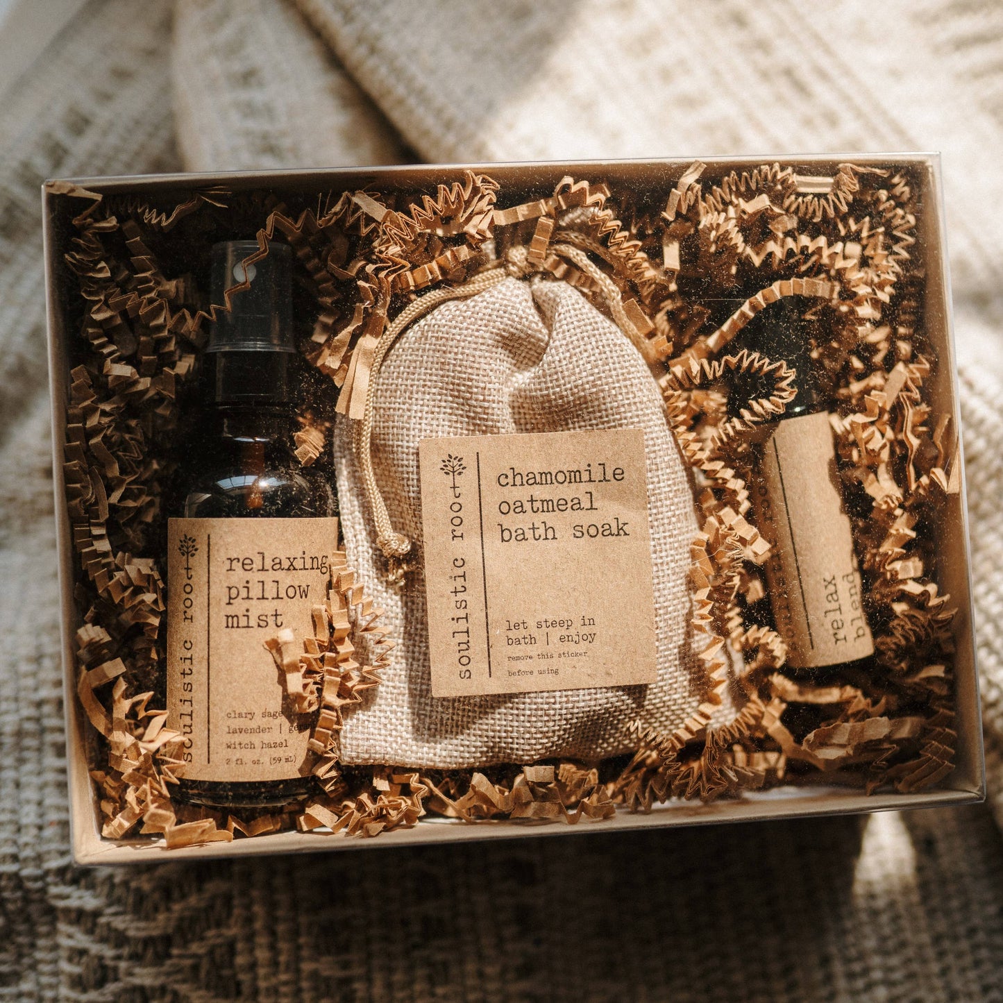 Relax Gift Set | Pillow Spray | Oatmeal | Relax Roller